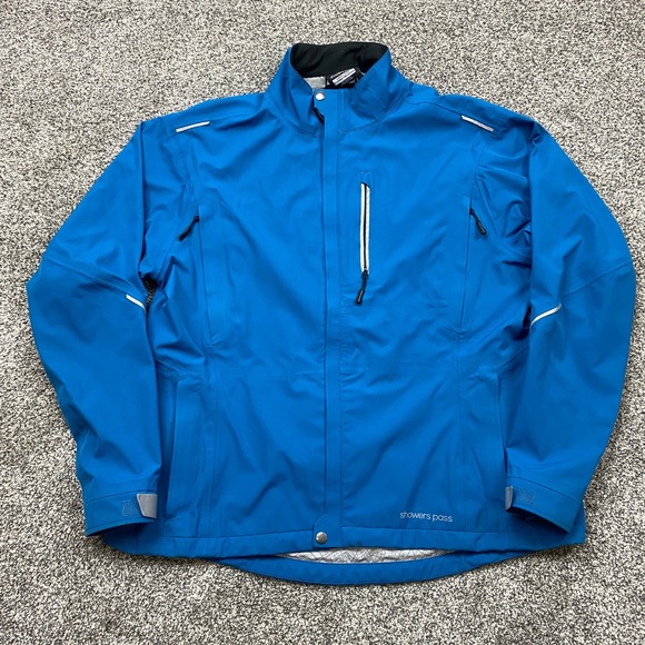 Showers Pass jacket Womens XL Blue Cycling Bike Waterproof Reflective scotchlite - Picture 1 of 16